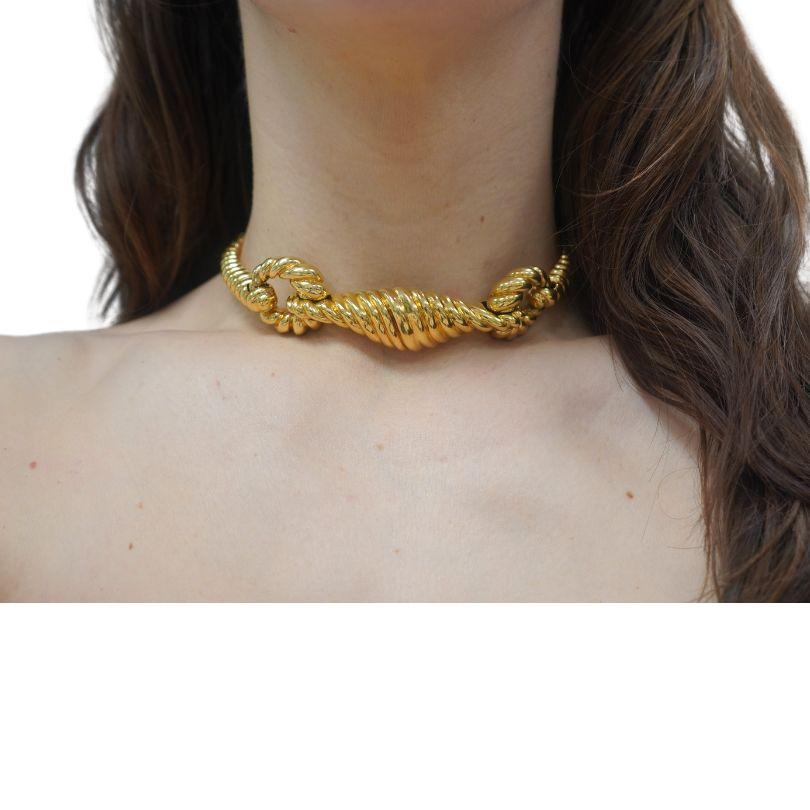 Vintage Cartier Aldo Cipullo 18k Gold Choker Necklace In Excellent Condition For Sale In Beverly Hills, CA