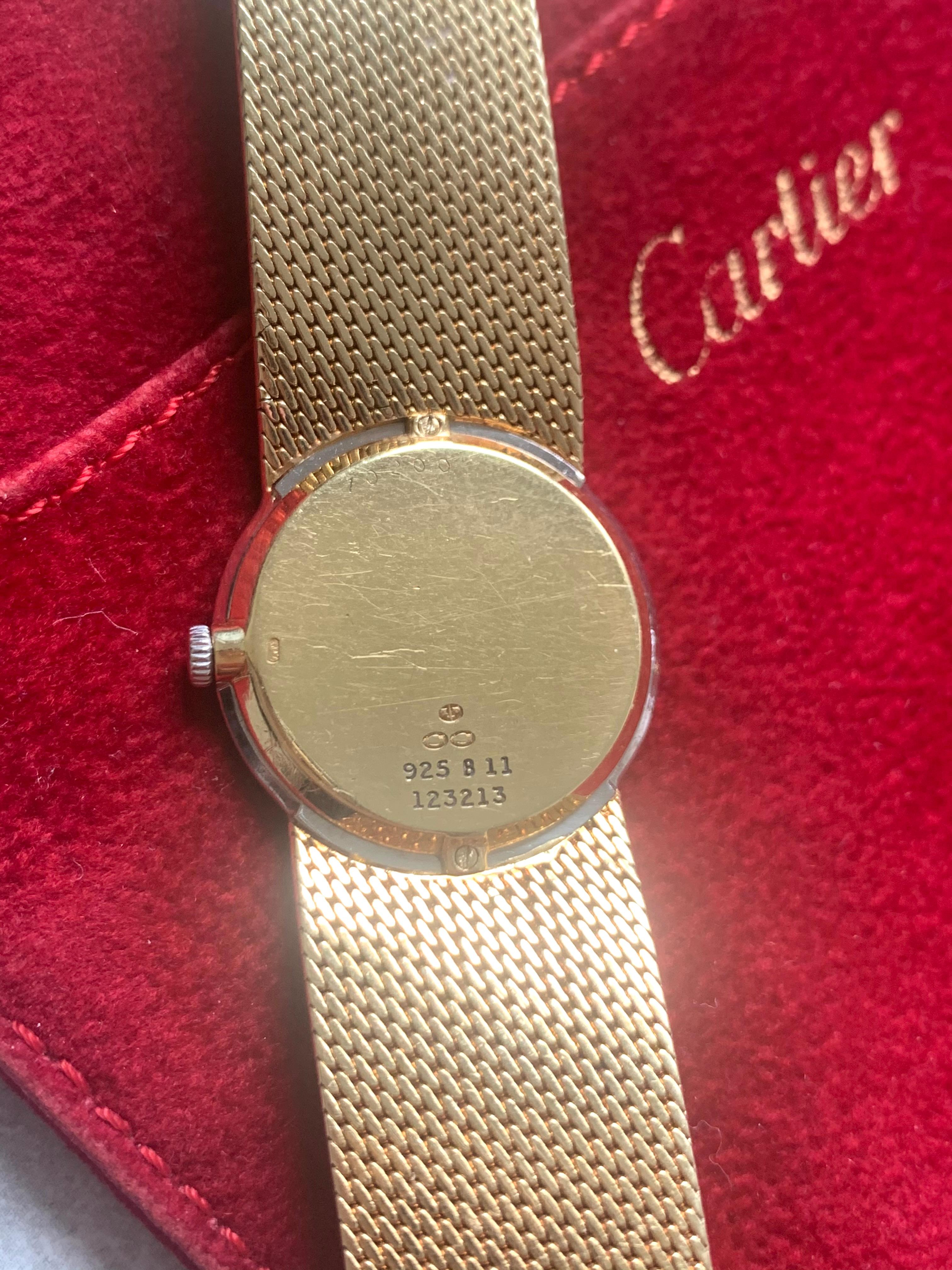 Modern Vintage Cartier Altiplano Piaget Movement Diamonds 18 Karat Yellow Gold Watch