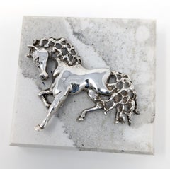 Vintage Cartier Alwand Vahan 925 Sterling Silver Horse Brooch Pin Signed Jewelry