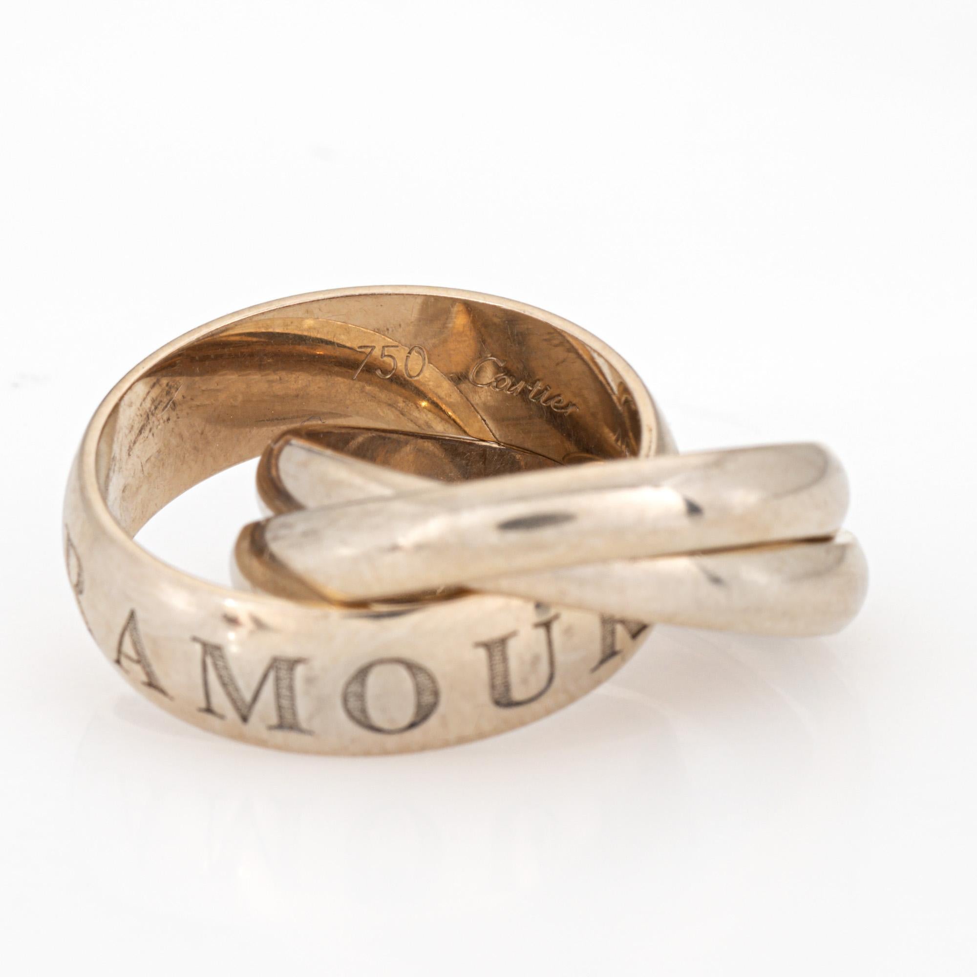 Anello vintage Cartier Amour et Trinity c1998 Sz 46 3.75 Oro bianco 18k Gioielli In condizioni buone in vendita a Torrance, CA