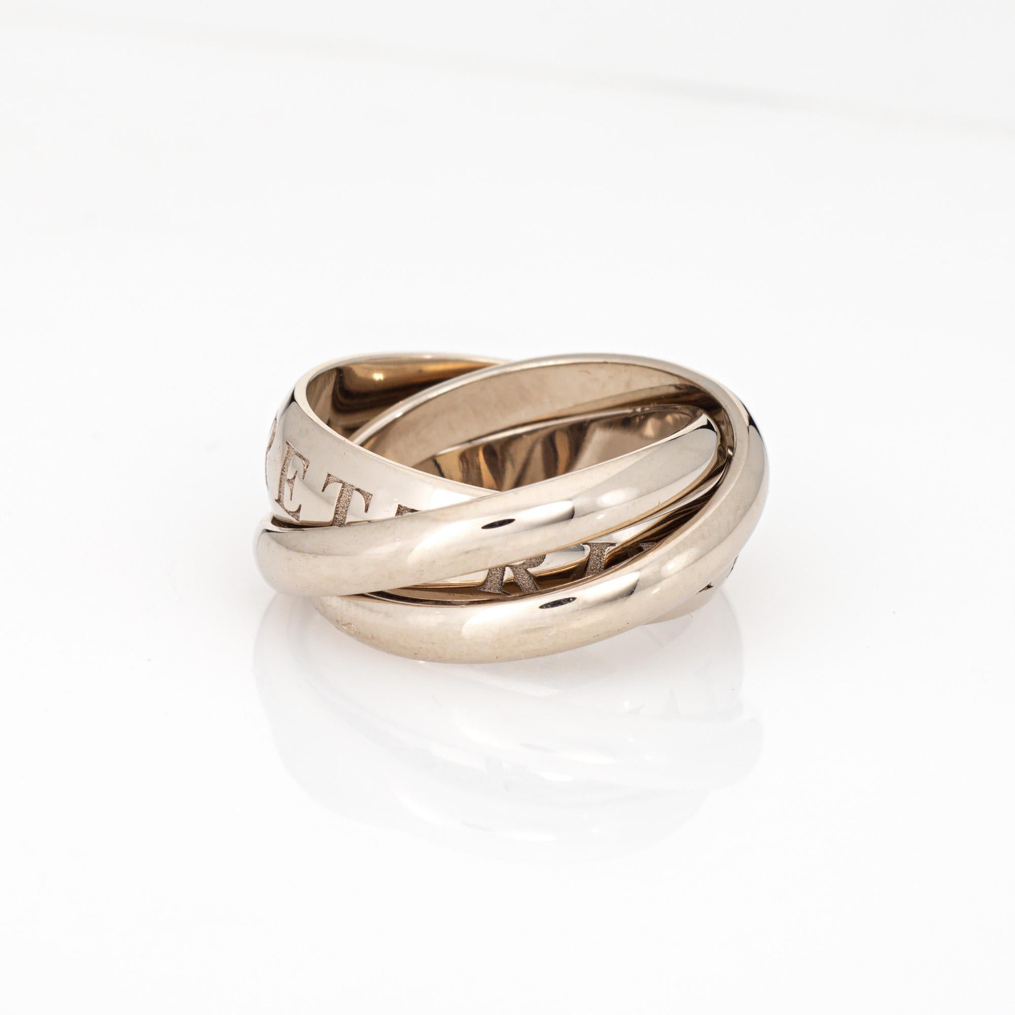 Vintage Cartier Amour et Trinity Ring c1998 Sz 50 5 1/4 18k White Gold Jewelry In Good Condition For Sale In Torrance, CA