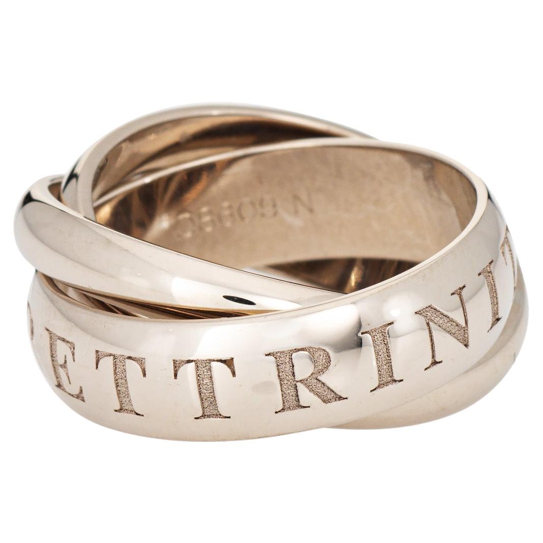 Vintage Cartier Amour et Trinity Ring c1998 Sz 50 5 1/4 18k White Gold Jewelry