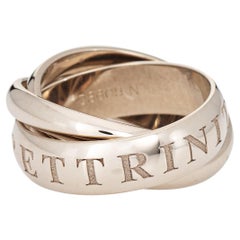 Vintage Cartier Amour et Trinity Ring c1998 Sz 50 5 1/4 18k Weißgold-Schmuck