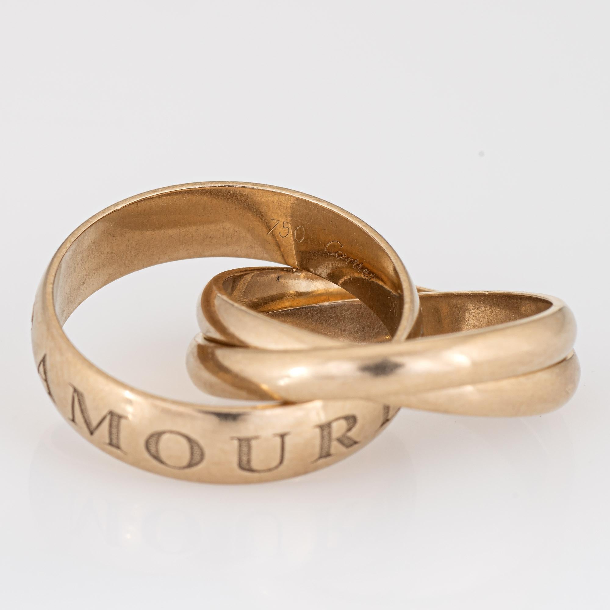 Vintage Cartier Amour et Trinity Ring C1998 18k White Gold Signed In Good Condition In Torrance, CA