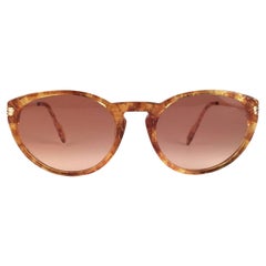 Vintage Cartier Aurore Jaspe Miel Dore Gold Sunglasses  France 18k Gold 1991