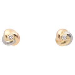 Vintage Cartier Baby Trinity Diamond Stud Earrings