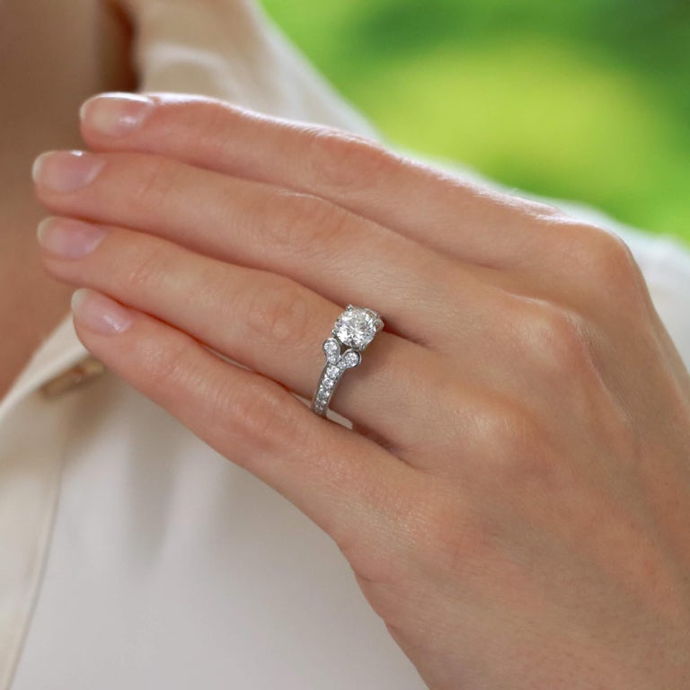 Set Cartier Ballerina Ring Vintage Cartier Ballerine Carat Diamond Ring Set  In Platinum