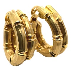 Vintage Cartier Bambus-Ohrringe aus 18 Karat Gelbgold, um 1990