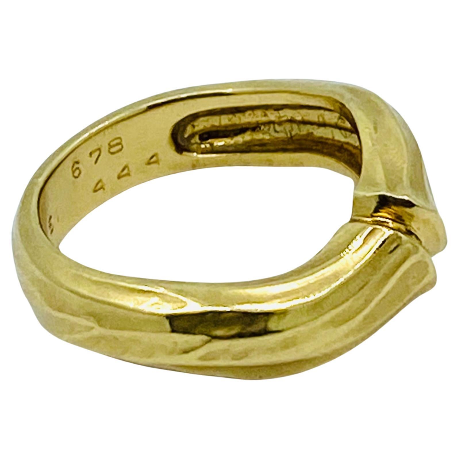 Vintage Cartier Bamboo Ring 18k Gold In Good Condition For Sale In Beverly Hills, CA