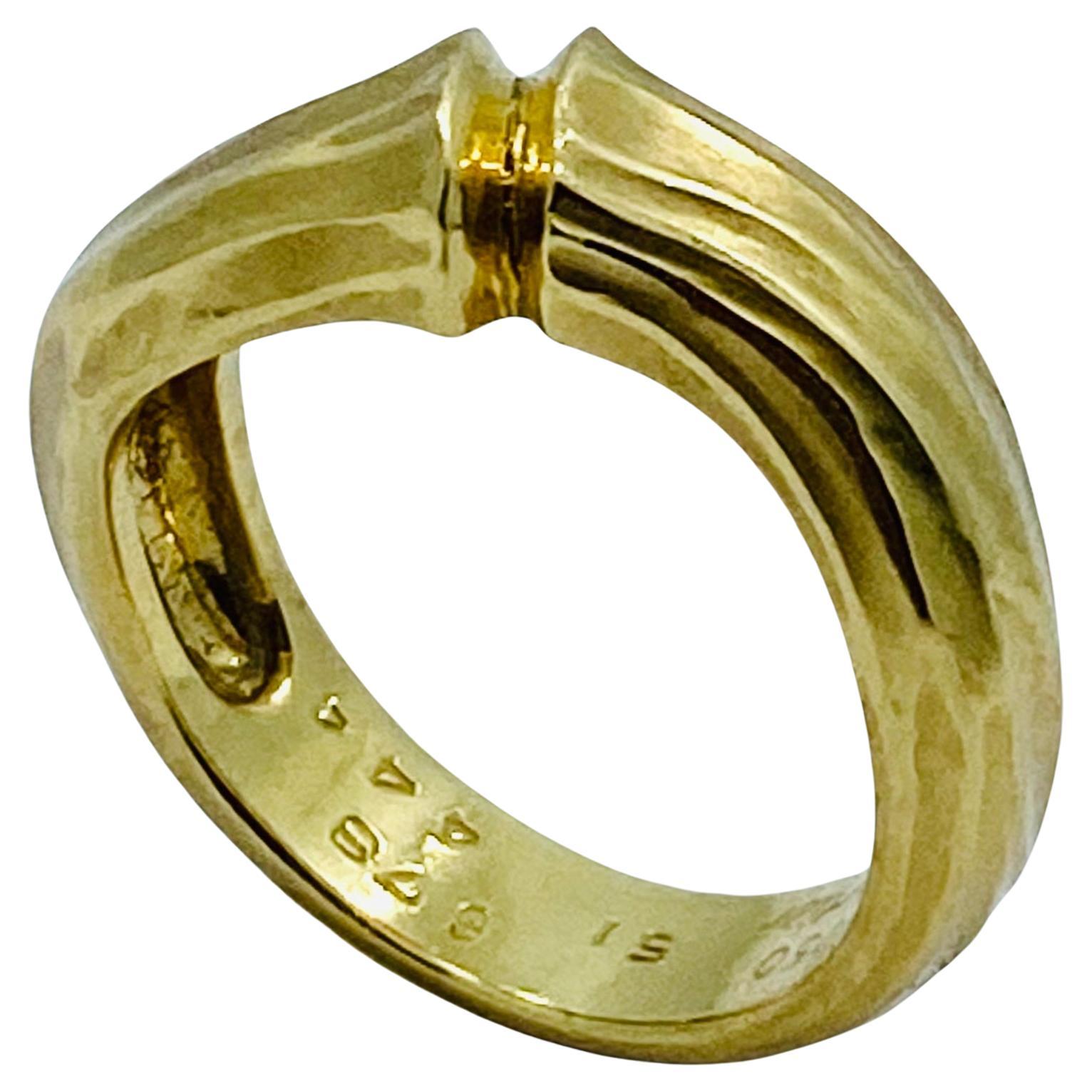 Vintage Cartier Bamboo Ring 18k Gold For Sale 1