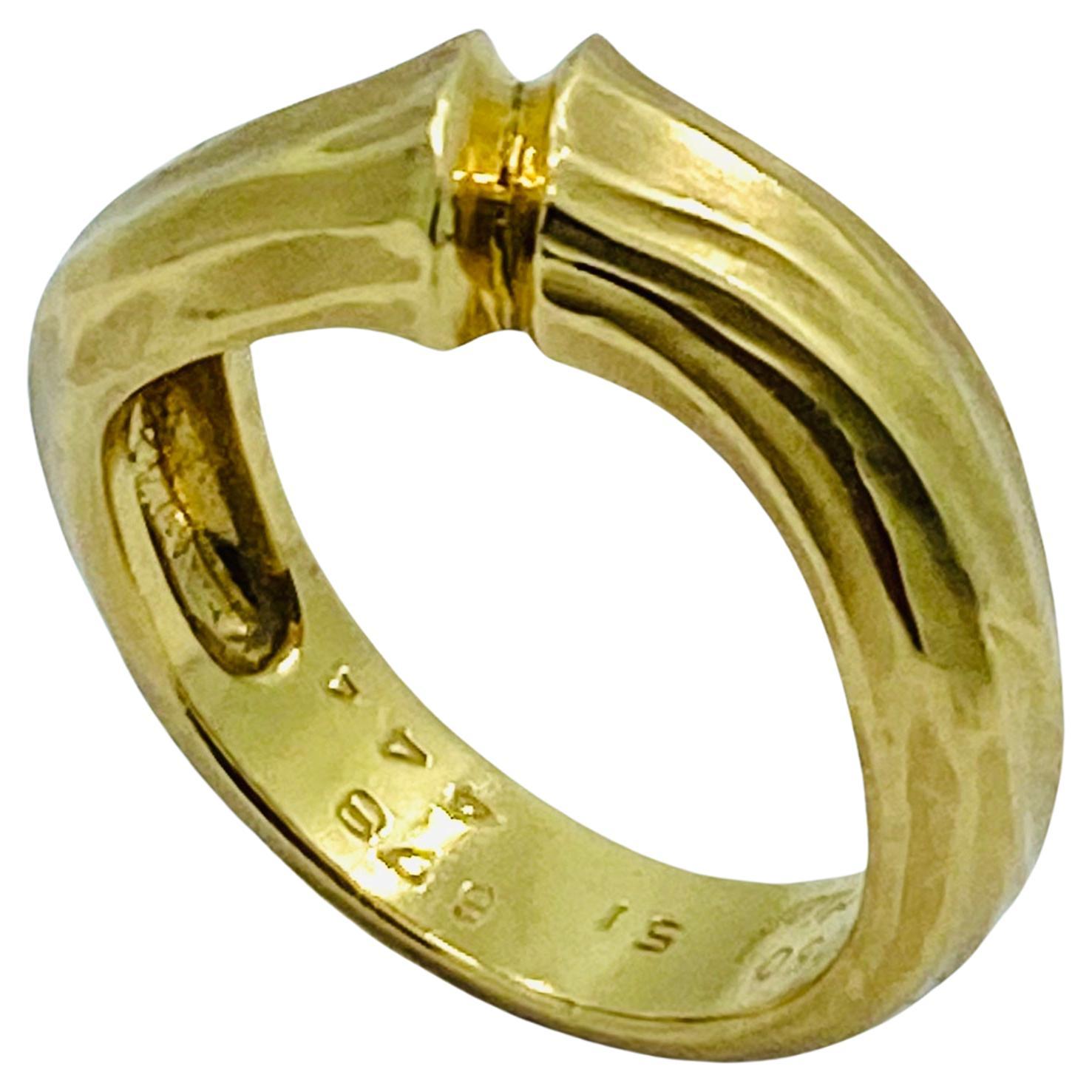 Vintage Cartier Bamboo Ring 18k Gold For Sale