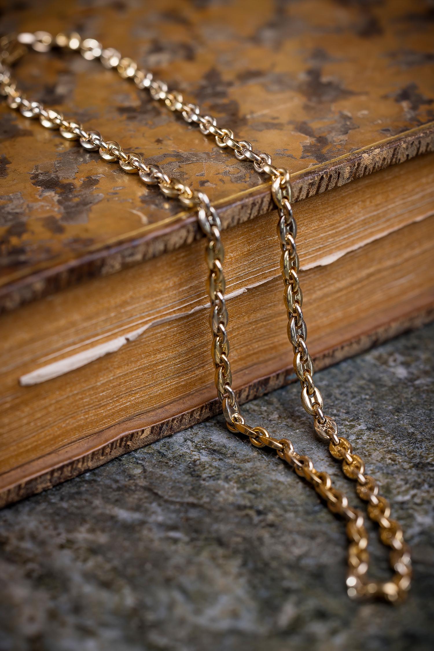 Halskette aus 18 Karat Gold mit zweifarbigem Cartier-Schliff Damen