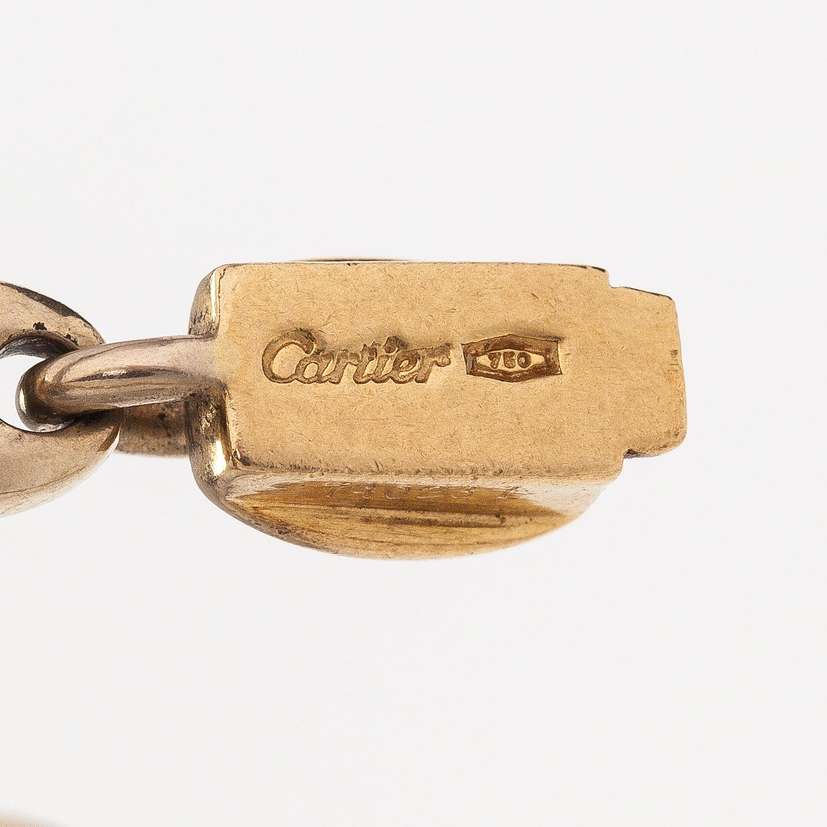 Halskette aus 18 Karat Gold mit zweifarbigem Cartier-Schliff 1
