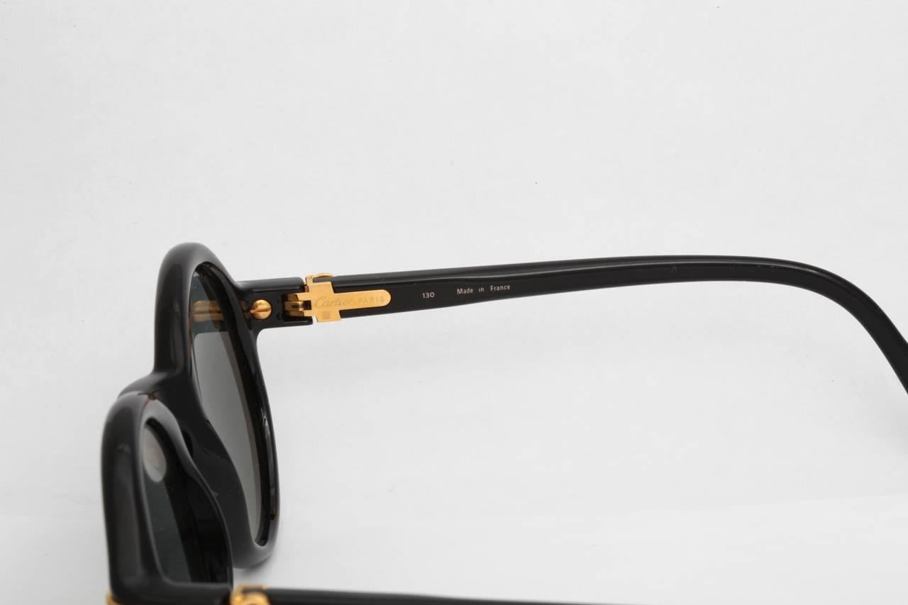 Vintage Cartier Black Cabriolet Sunglasses For Sale 1