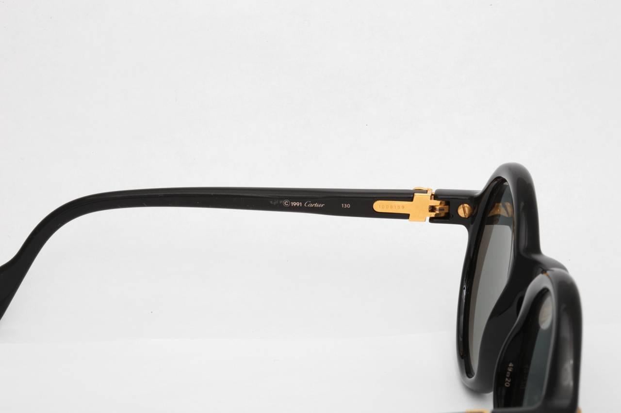 Vintage Cartier Black Cabriolet Sunglasses For Sale 3