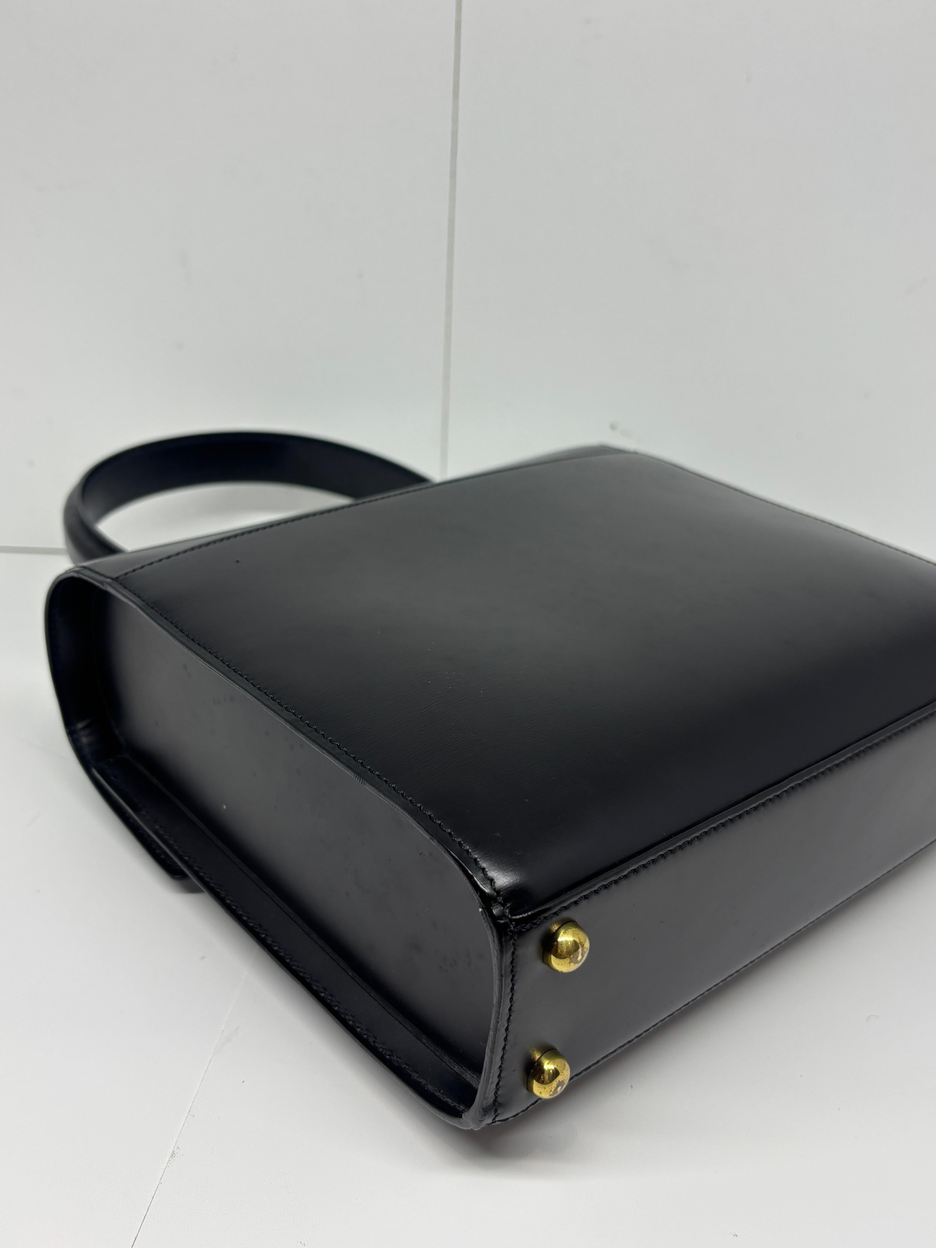 Vintage Cartier Black Leather Panthere Evening Bag For Sale 10