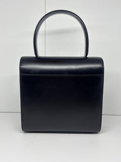 Vintage Cartier Black Leather Panthere Evening Bag