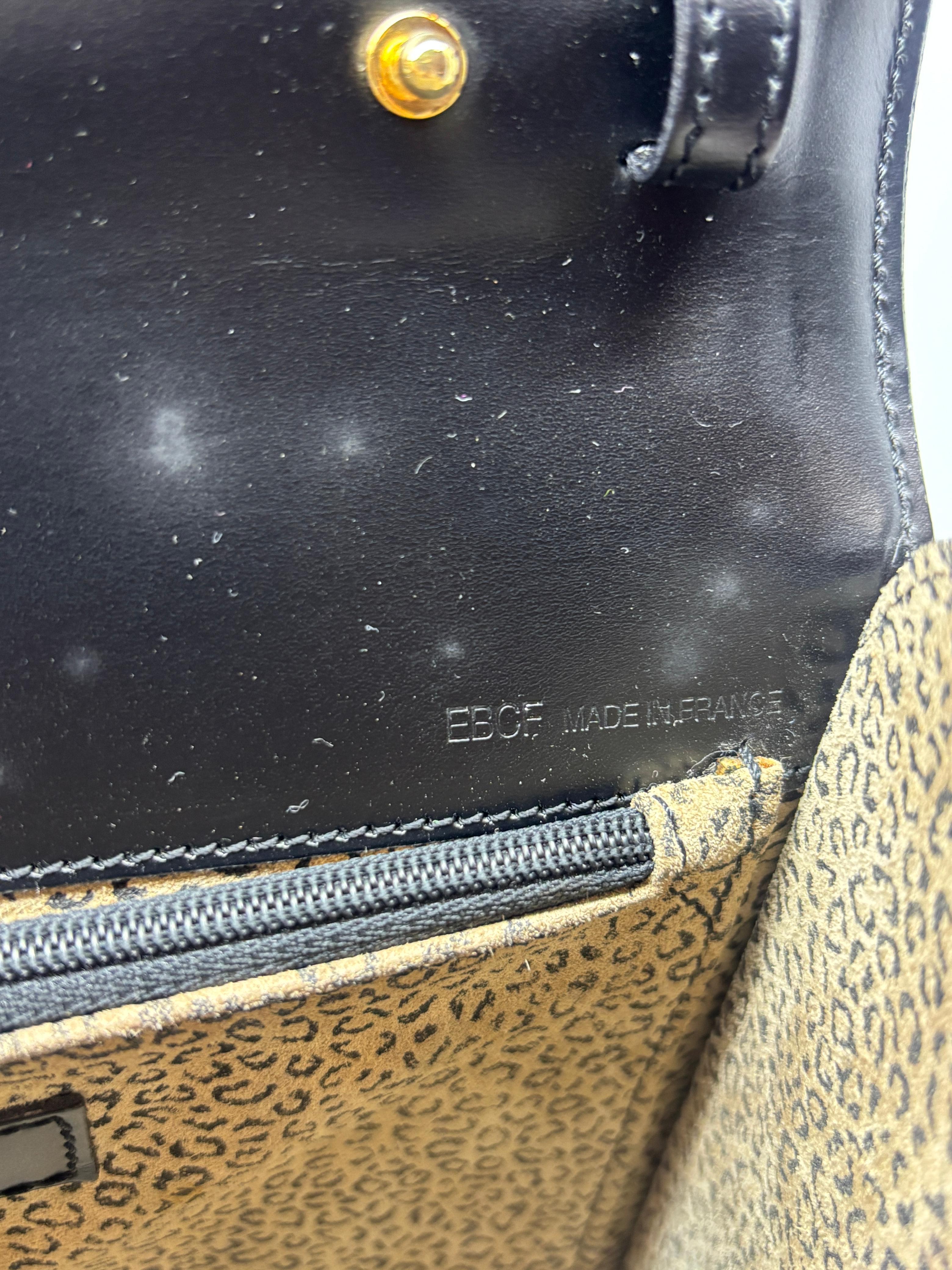 Women's Vintage Cartier Black Leather Panthere Evening Bag For Sale