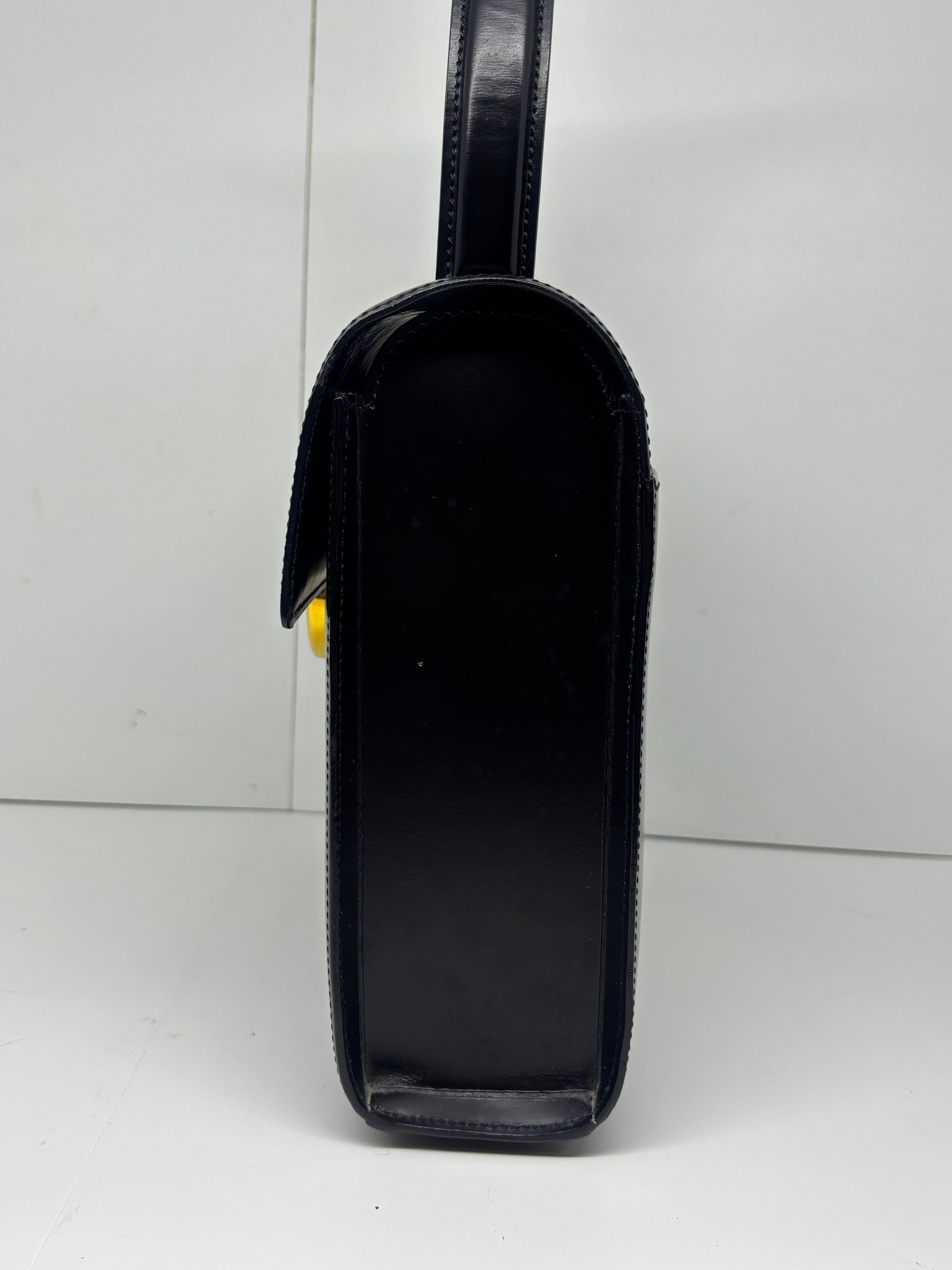 Vintage Cartier Black Leather Panthere Evening Bag For Sale 1
