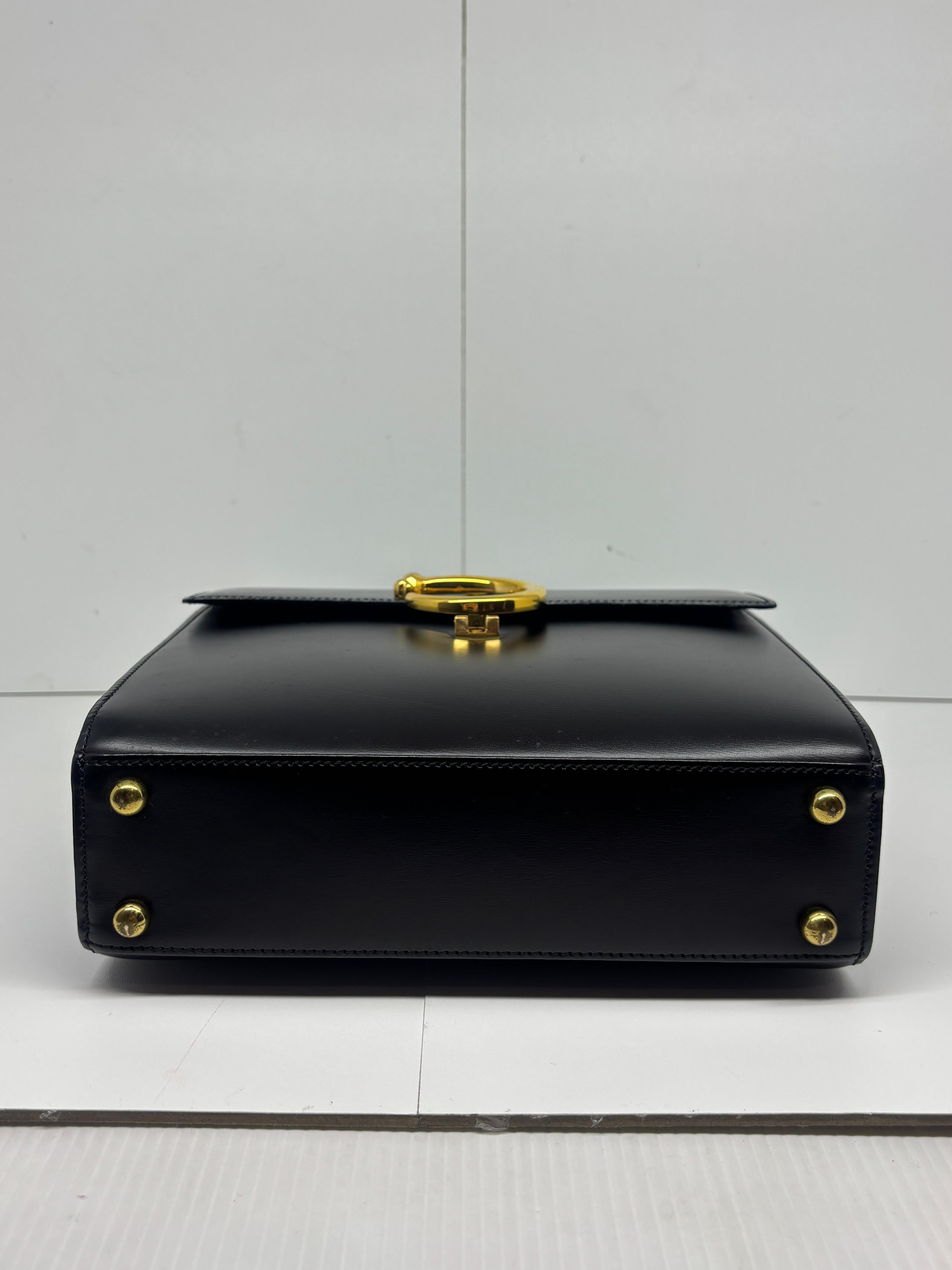 Vintage Cartier Black Leather Panthere Evening Bag For Sale 4