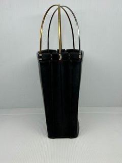 Vintage Cartier Black Small Leather Trinity Tote