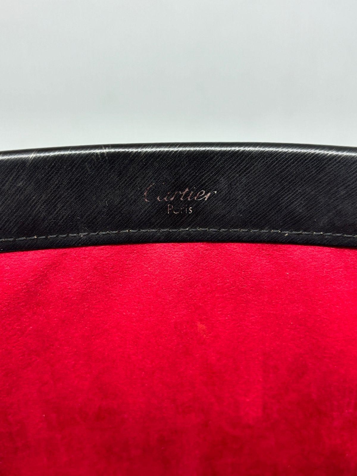 Vintage Cartier Black Small Leather Trinity Tote In Good Condition For Sale In Jakarta, Daerah Khusus Ibukota Jakarta
