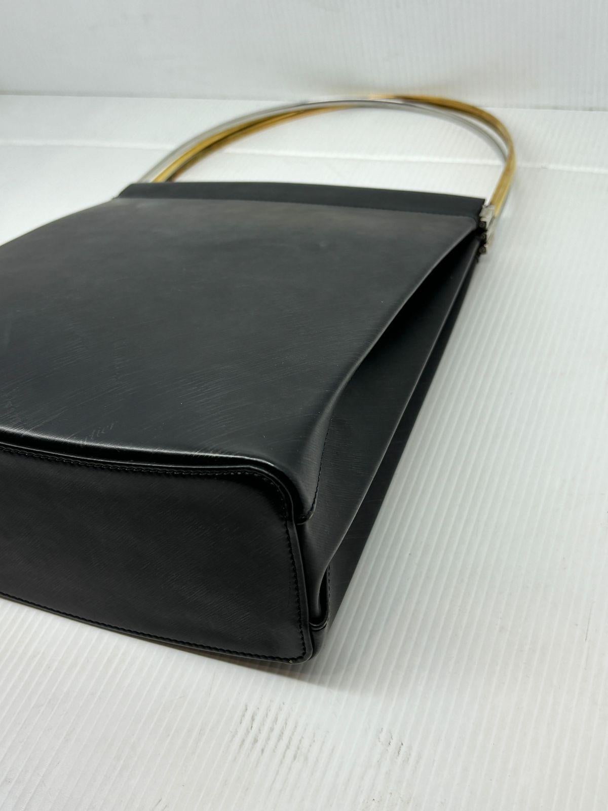Vintage Cartier Black Small Leather Trinity Tote For Sale 4