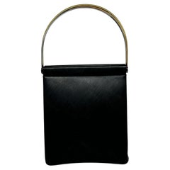 Vintage Cartier Black Small Leather Trinity Tote
