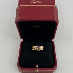 Vintage By Cartier Zaffiro blu ovale cabochon Oro giallo 18 carati Anello a cupola Colize 51