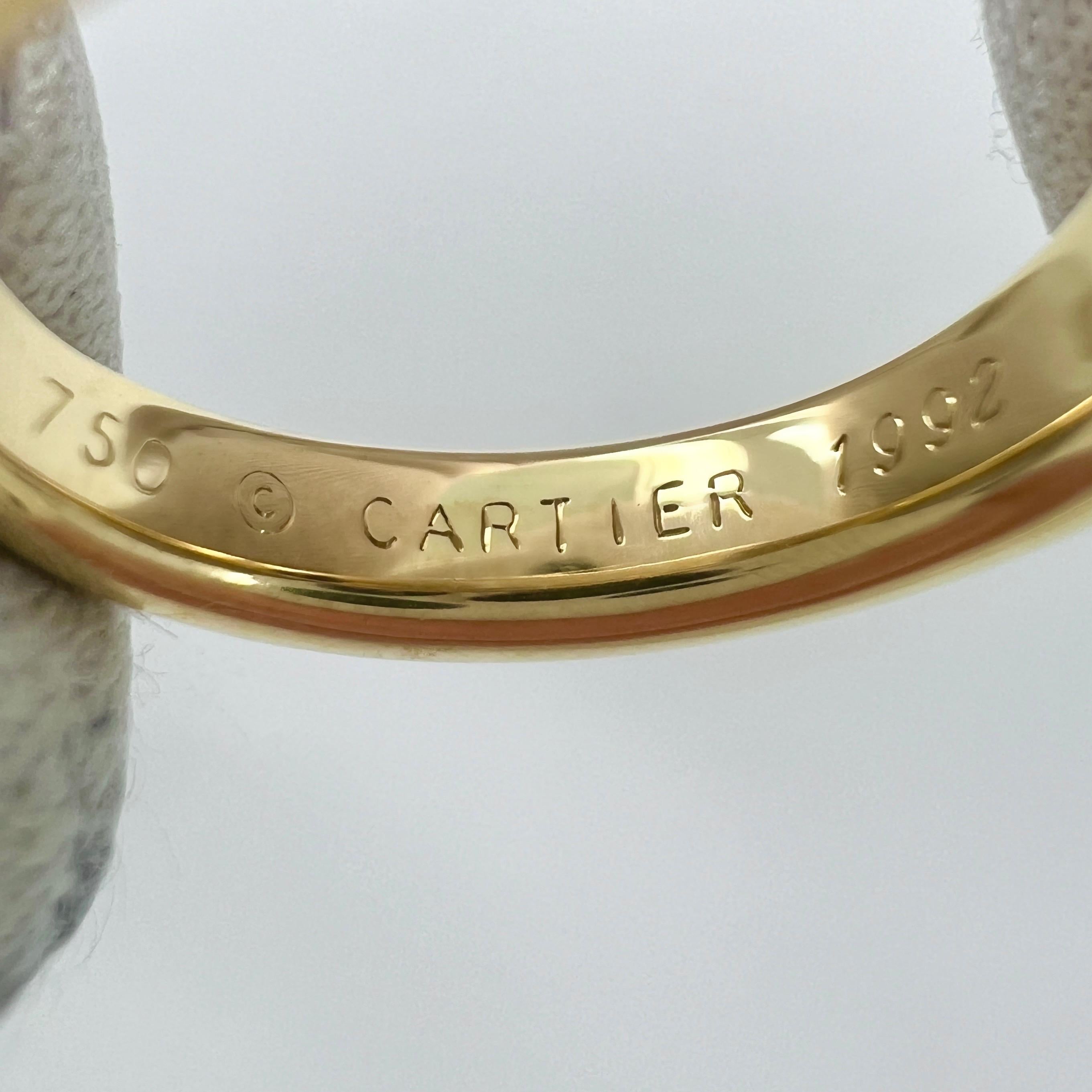 Anello solitario d'epoca in oro giallo 18 carati con zaffiro blu ovale Cartier 51 2