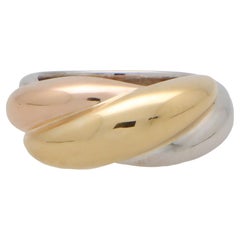 Vintage Cartier Bombe Trinity Ring in 18k Rose, Yellow and White Gold