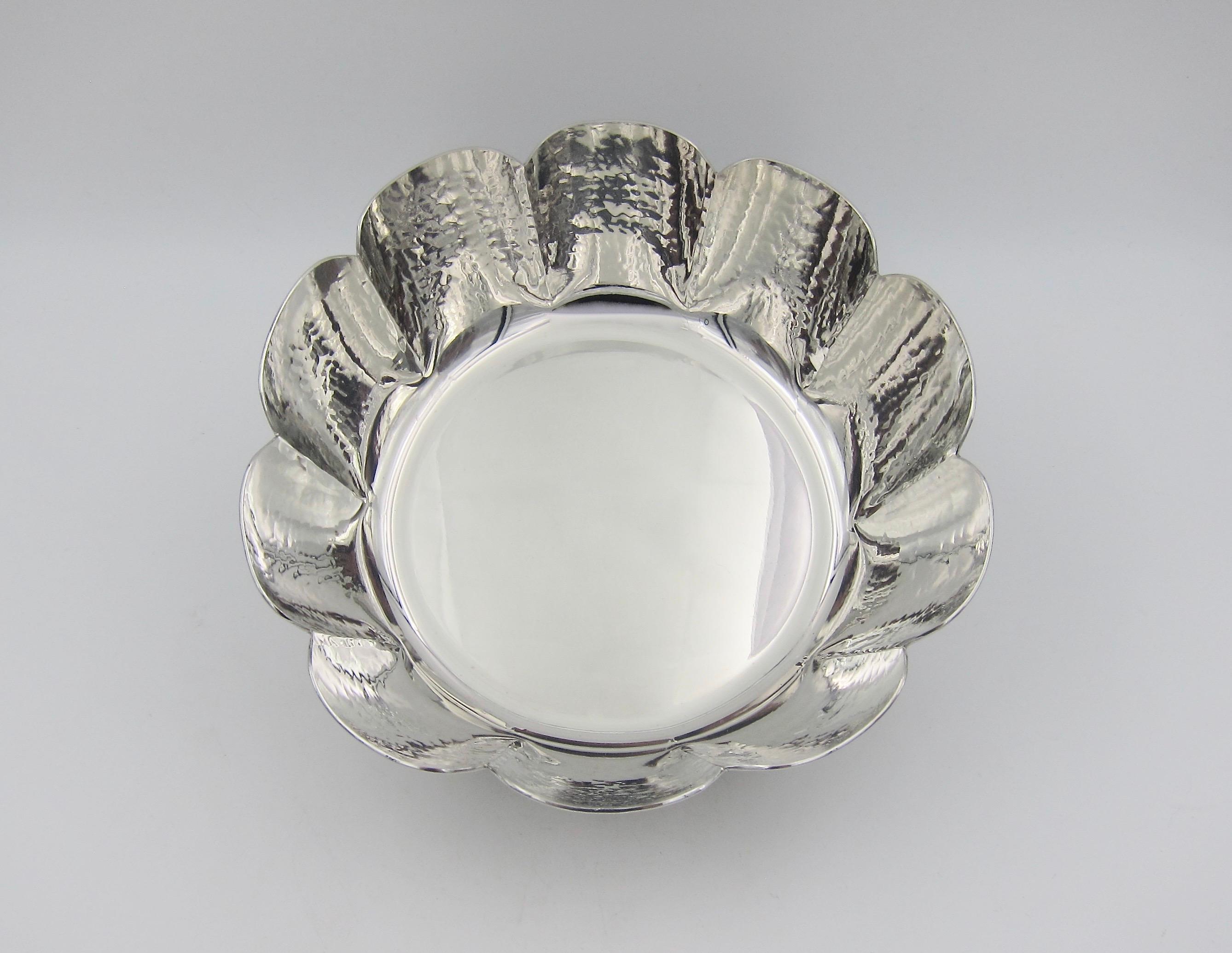 Vintage Cartier Bowl Handcrafted in Polished Pewter In Good Condition In Los Angeles, CA