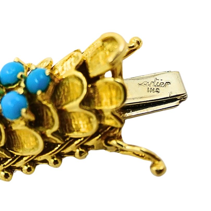 Vintage Cartier Bracelet Turquoise 18k Gold 6