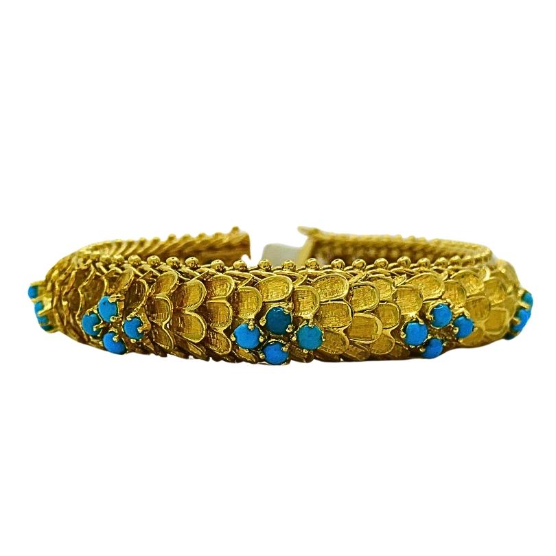 Vintage Cartier Bracelet Turquoise 18k Gold 1
