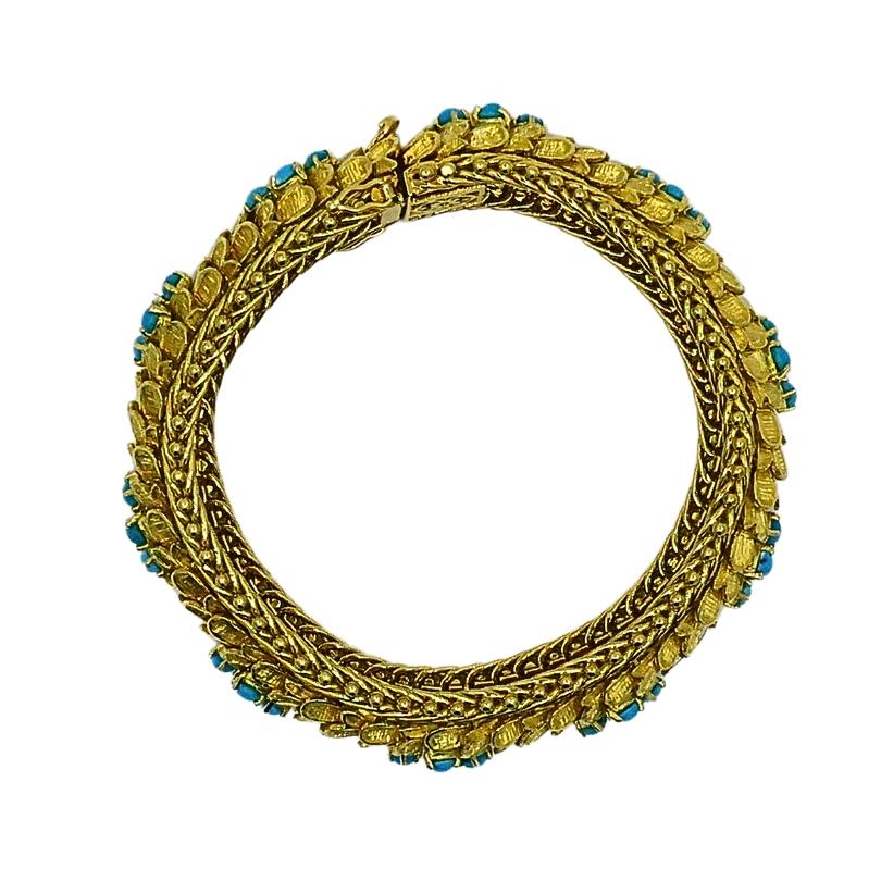 Vintage Cartier Bracelet Turquoise 18k Gold 2