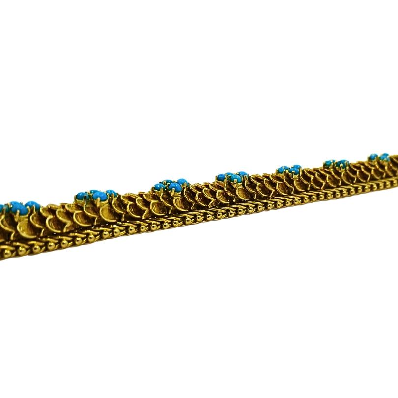 Vintage Cartier Bracelet Turquoise 18k Gold 4