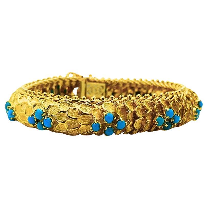 Vintage Cartier Bracelet Turquoise 18k Gold