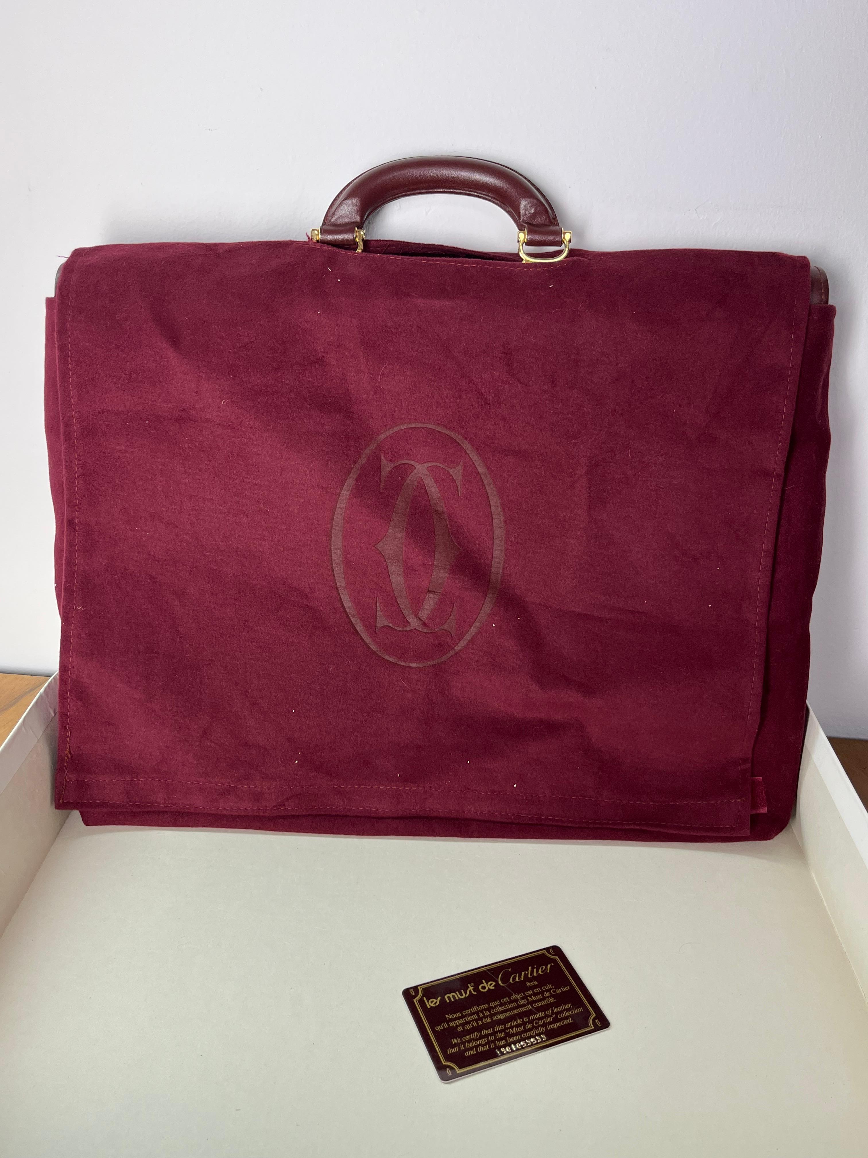 Vintage Cartier Burgundy Leather Document Holder, 1990s 6