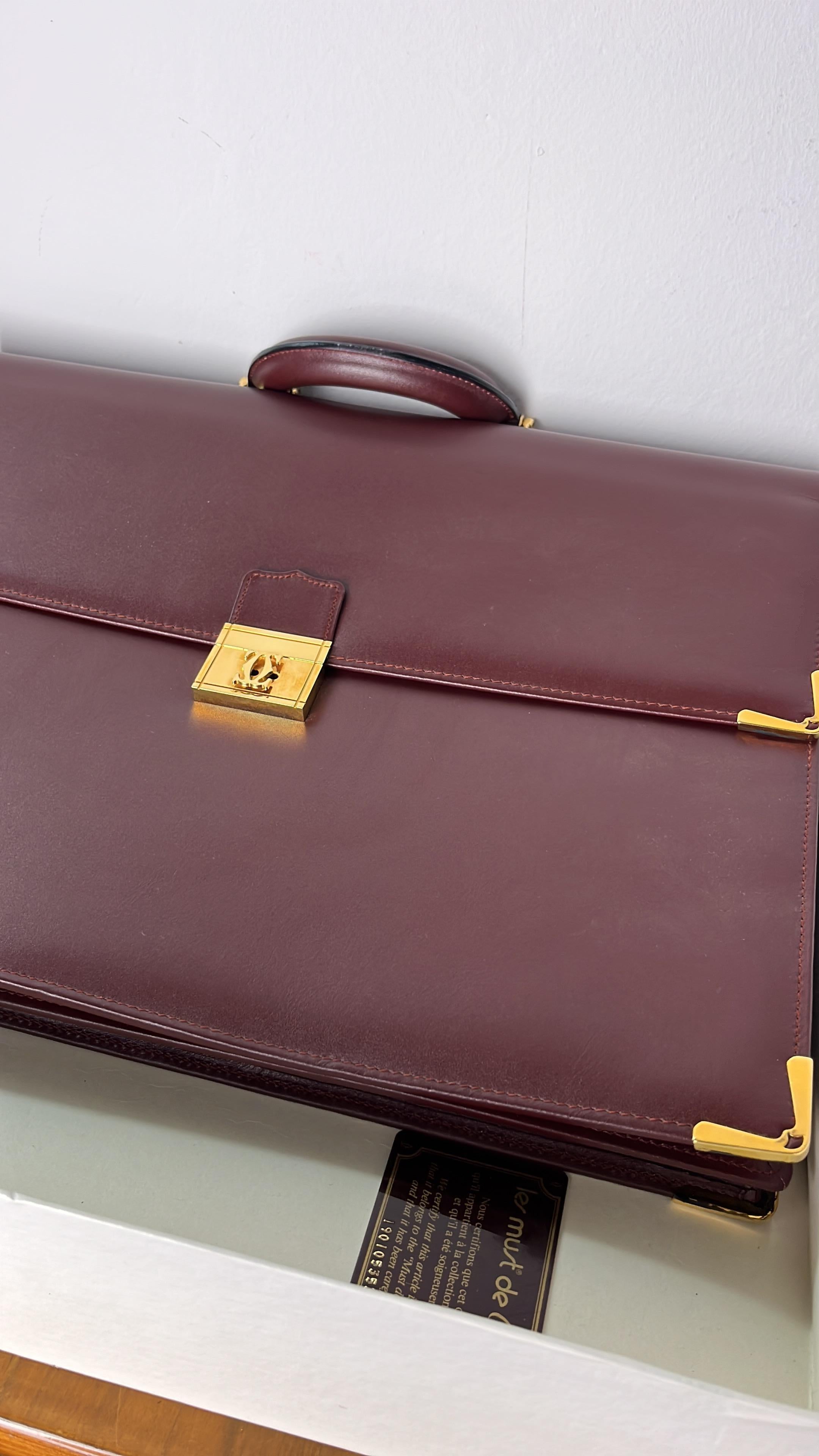 Late 20th Century Vintage Cartier Burgundy Leather Document Holder, 1990s