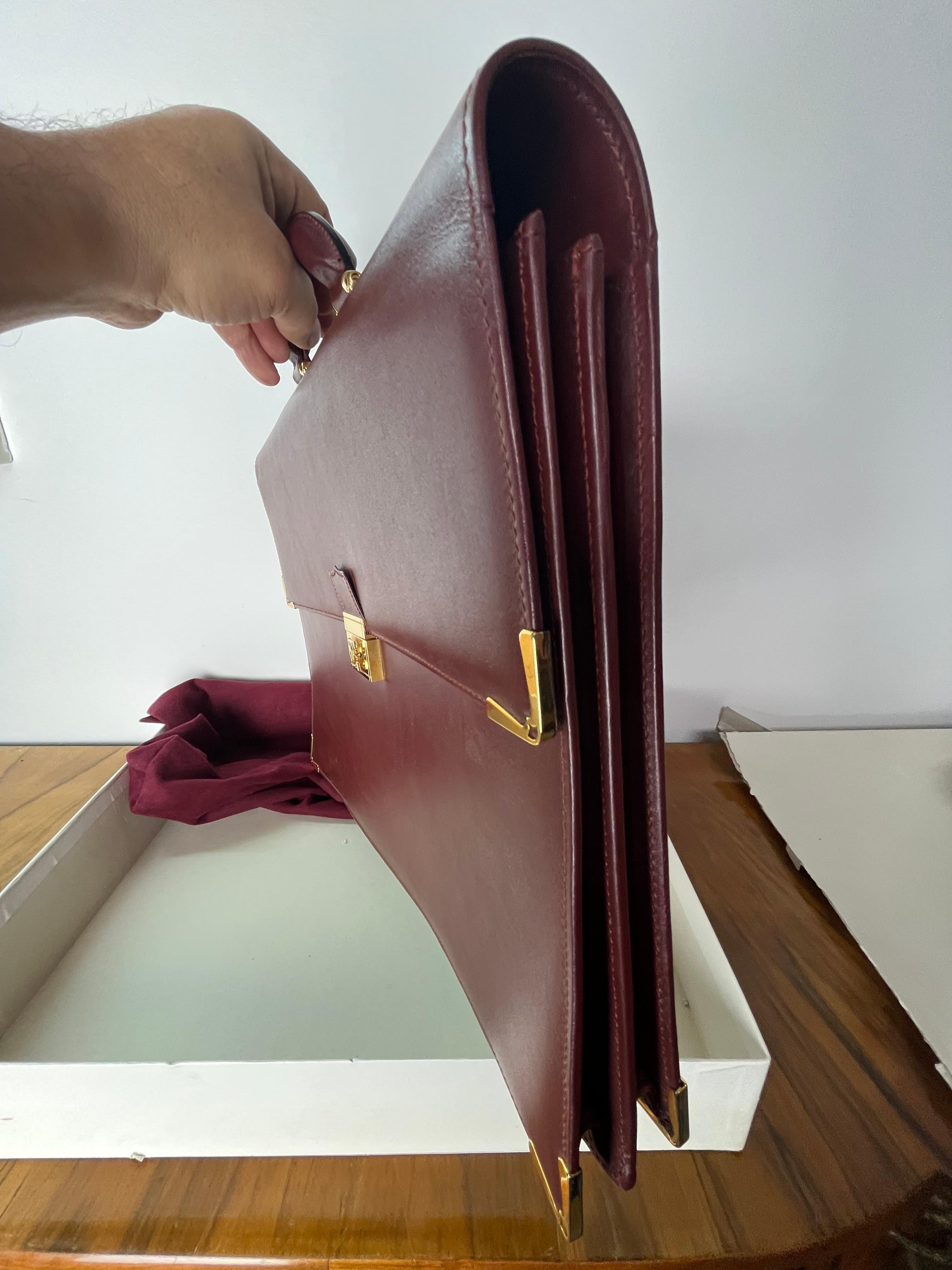 Vintage Cartier Burgundy Leather Document Holder, 1990s 1