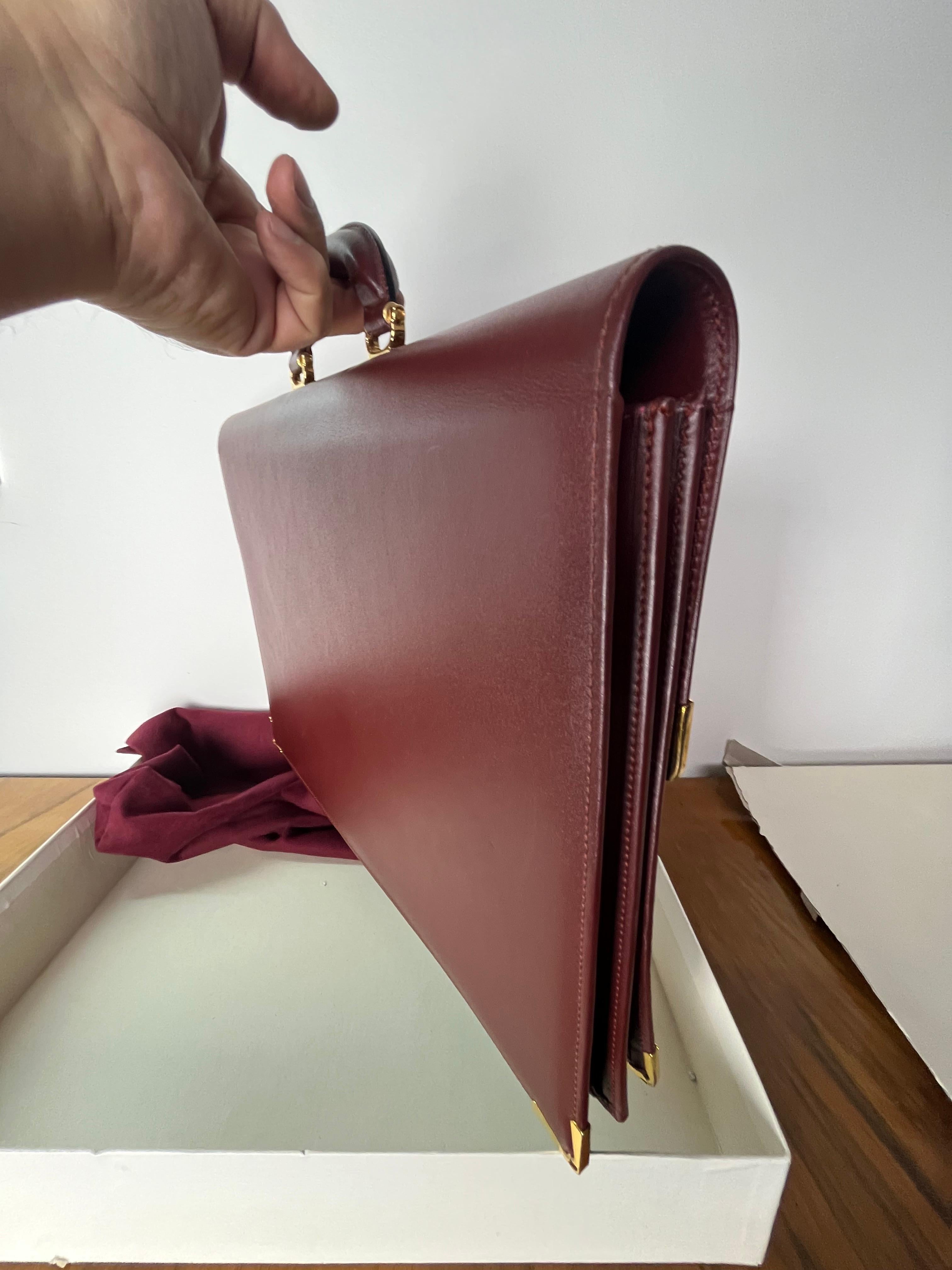 Vintage Cartier Burgundy Leather Document Holder, 1990s 2