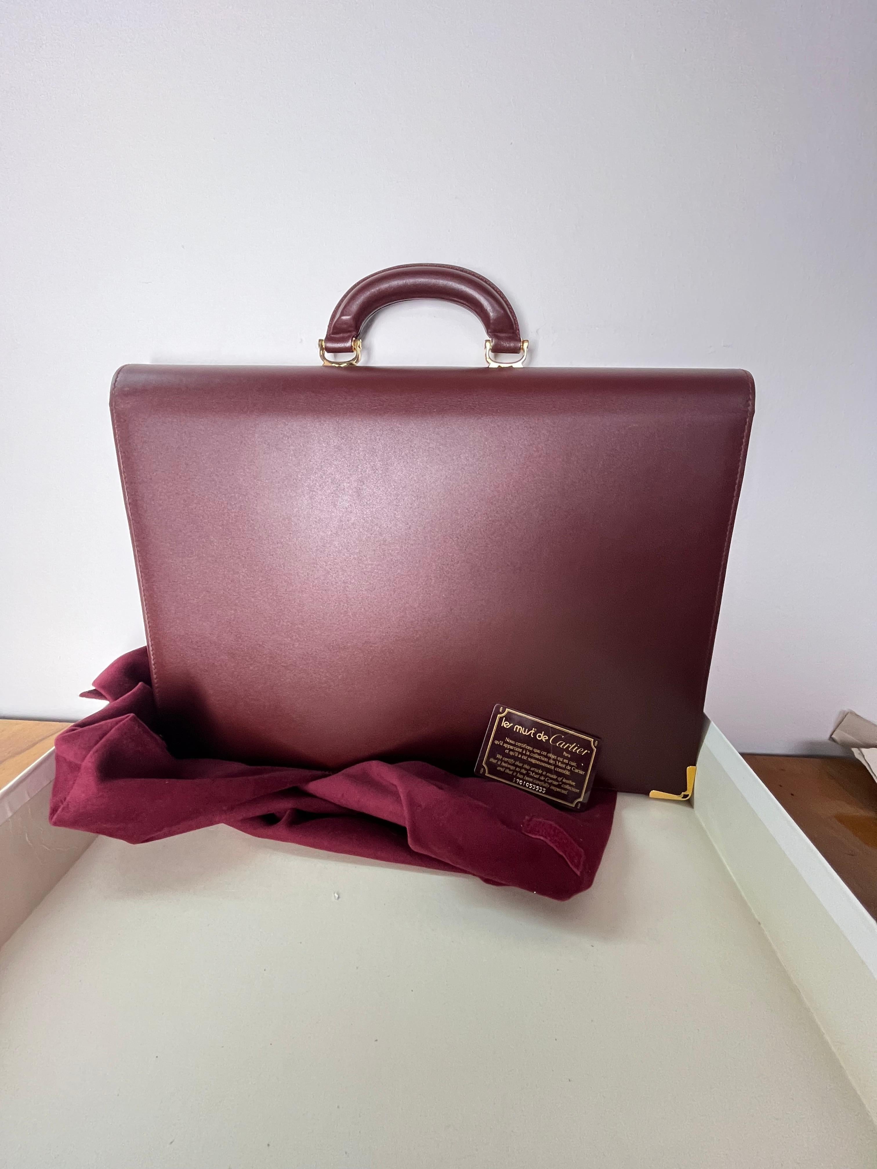 Vintage Cartier Burgundy Leather Document Holder, 1990s 3