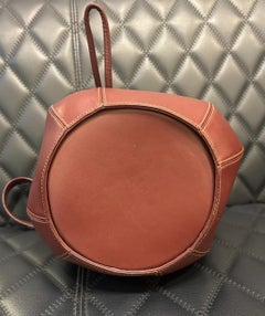 Vintage Cartier Burgundy Leather Drawstring Bucket Bag
