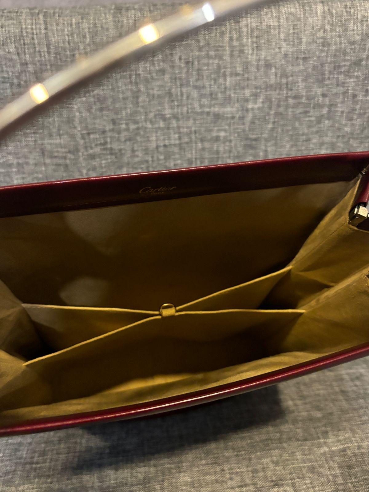 Vintage Cartier Burgundy Trinity Tote Bag For Sale 7