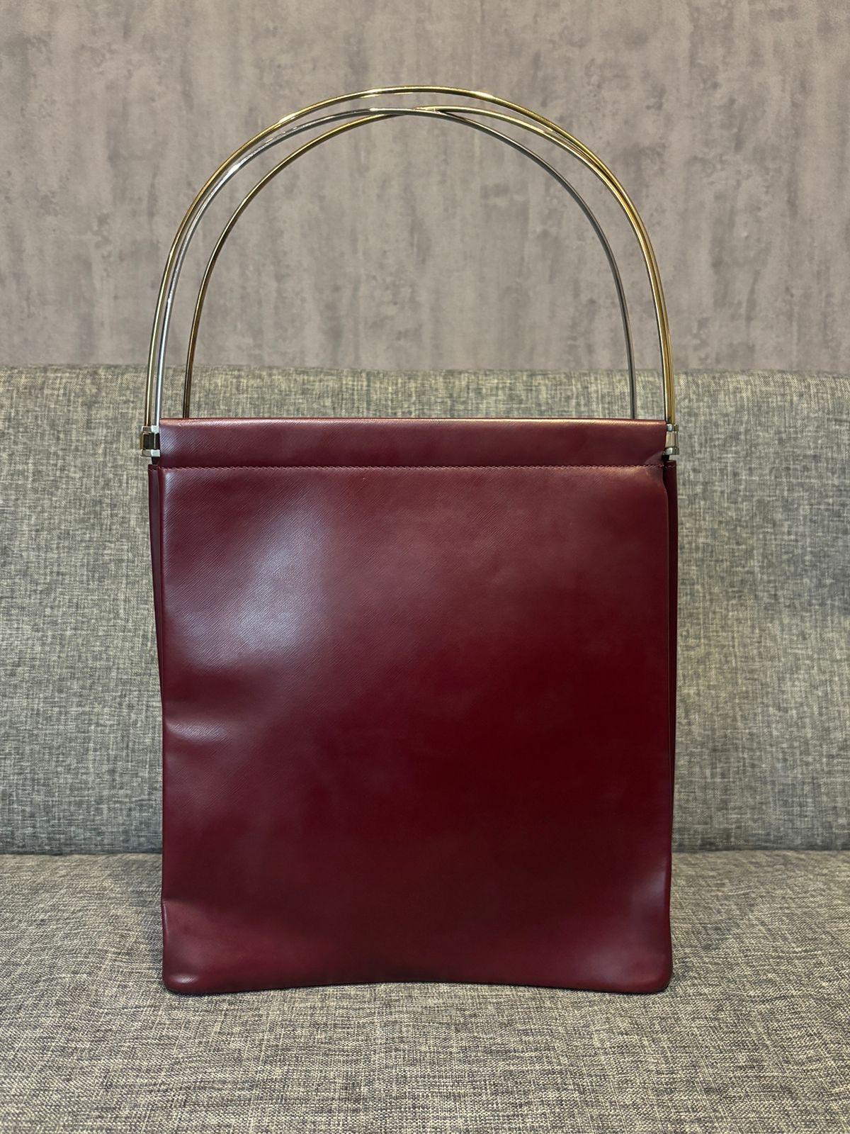 Women's Vintage Cartier Burgundy Trinity Tote Bag For Sale