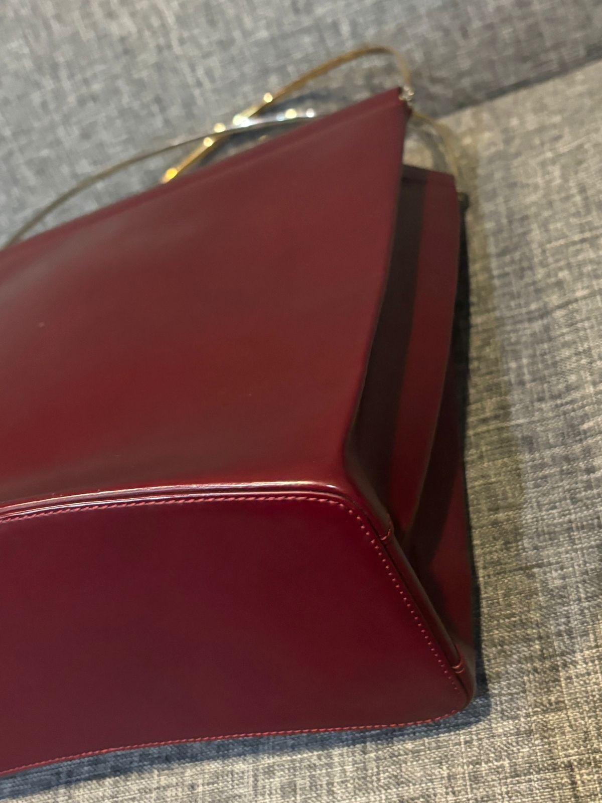 Vintage Cartier Burgundy Trinity Tote Bag For Sale 3