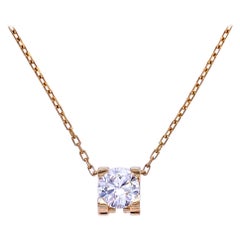 Vintage Cartier 'C de Cartier' Diamant-Anhänger und Kette 18 Karat Gelbgold