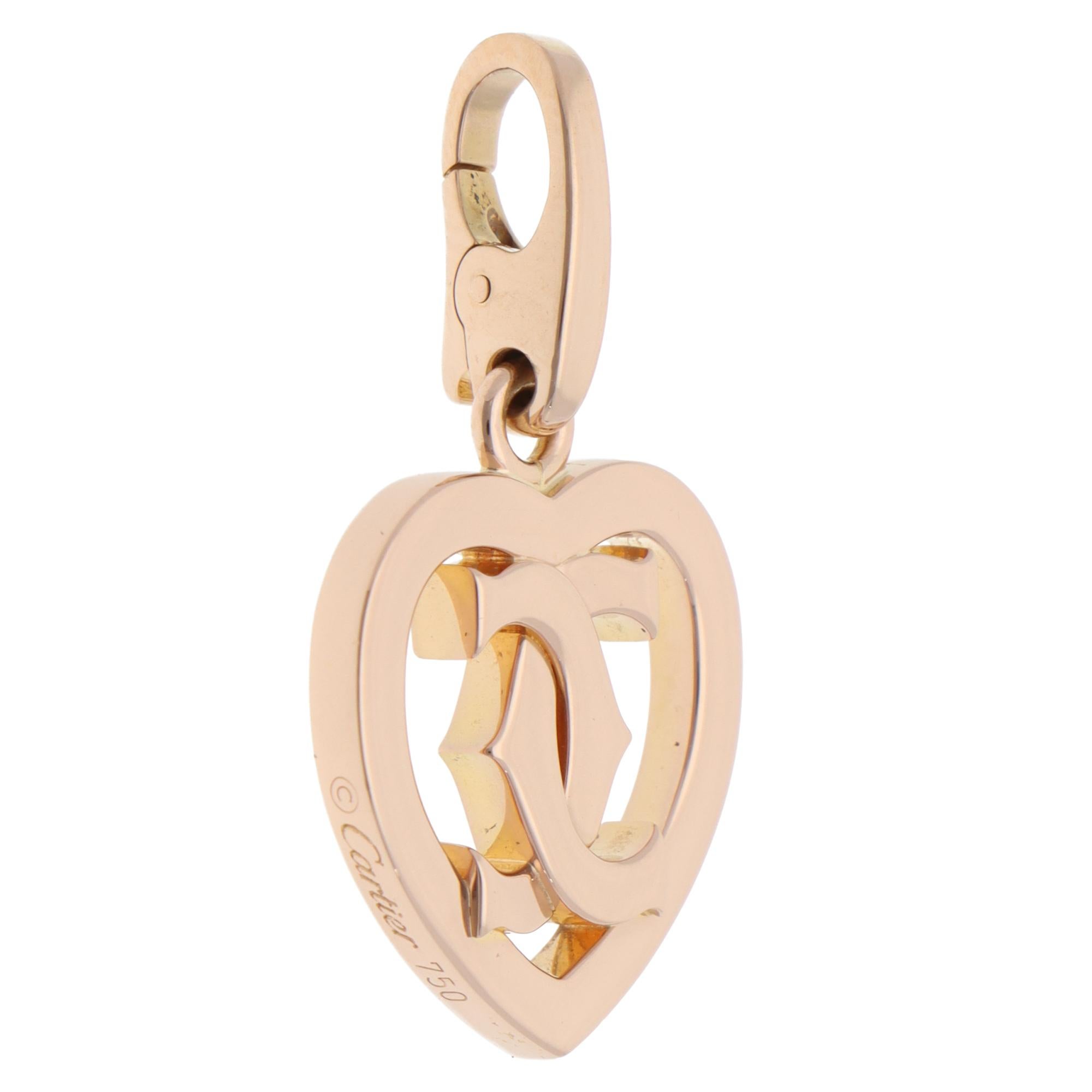 Modern Vintage Cartier C de Cartier Heart Charm in Rose Gold