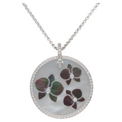 Vintage Cartier Caresse d'Orchidées Mother of Pearl Necklace in White Gold