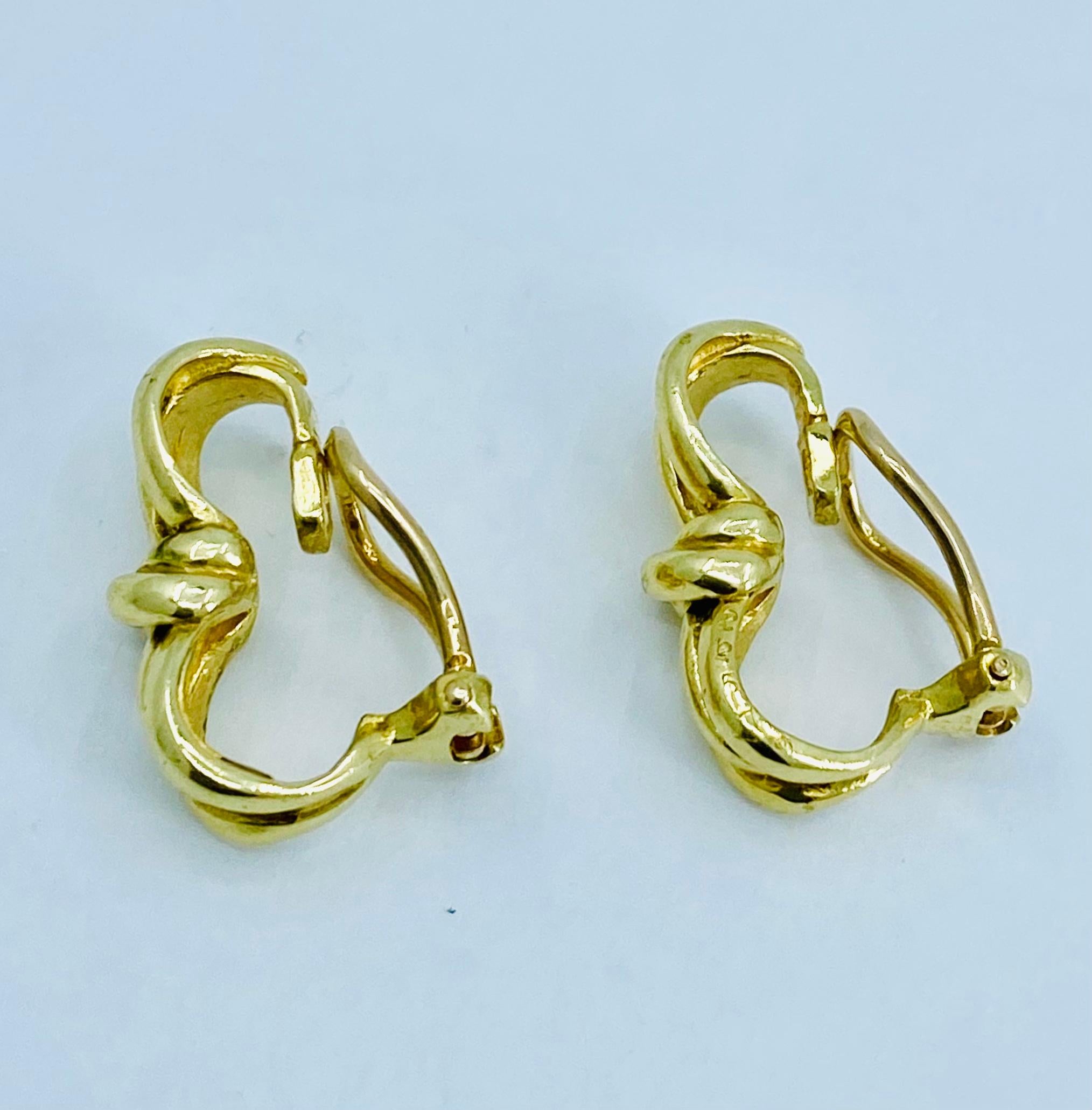 Women's Vintage Cartier Carnelian Gold Earrings  For Sale